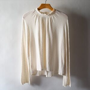 Madewell Texture & Thread Smocked Mock Neck Top